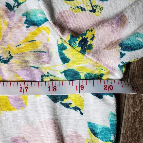 Time and Tru Floral Women's T-Shirt Top Size Large 12-14 NWOT - Picture 6 of 15
